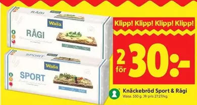 Wasa - Knäckebröd Sport & Ragi