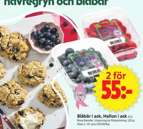 Blåbär i ask, Hallon i ask