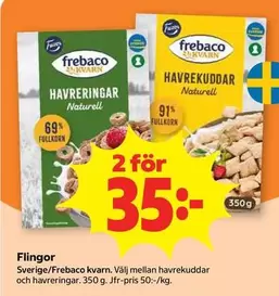 Frebaco - Havreringar Naturell / Havre Kuddar Naturell