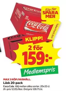 coca-cola - Läsk 20-pack