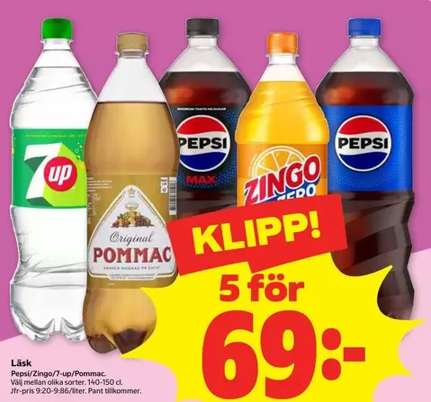 Pepsi - /Zingo/7-up/Pommac