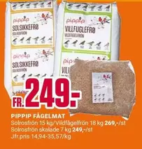 PIPPIP FÅGELMAT Solrosfrön 15 kg/Vildfågelfrön 18 kg
