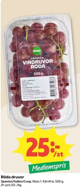 Coop - Vindruvor Röda