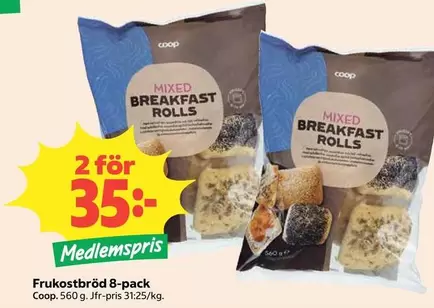 Coop - Frukostbröd 8-pack