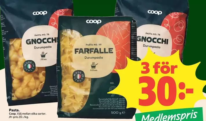 Coop - Gnocchi Durumpasta, Farfalle