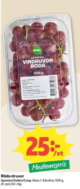 Coop - Vindruvor Röda