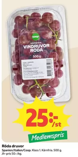 Coop - Vindruvor Röda