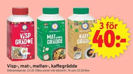Skånemejerier - Visp-, mat-, kaffegrädde