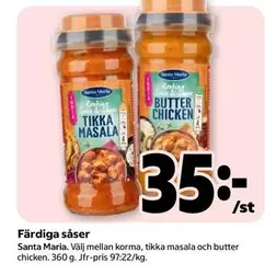 Santa Maria - Tikka Masala & Butter Chicken Sauce