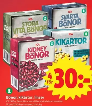 Milda - Bönor, kikärtor, linser