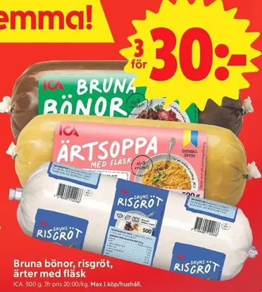 Bruna bönor, risgröt