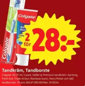 Colgate - Tandkräm, Tandborste