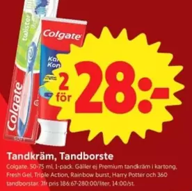 Colgate - Tandkräm, Tandborste