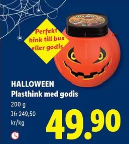 HALLOWEEN Plasthink med godis