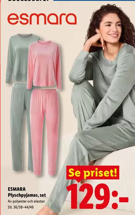 Plysychpyjamas, set Se. 36/18-44/46