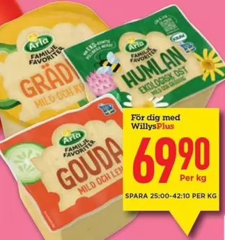 Arla - Familje Favoriter Grädde, Humlan Ekologisk Ost, Gouda