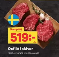 Oxfilé i skivor