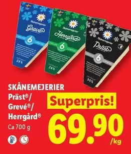 Skånemejerier - Präst® / Grevé® / Herrgård®