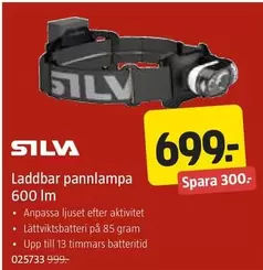 Silva - Laddbar pannlampa 600 lm