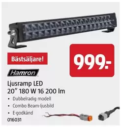 Hamron - Ljusramp LED 20" 180 W 16 200 lm
