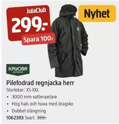 Pilefodrad regnjacka herr 1062393
