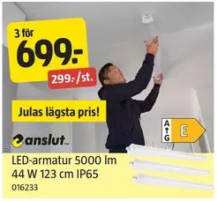 LED-armatur 5000 lm 44 W 123 cm IP65 016233