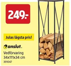 Vedförvaring 34x111x34 cm 391047