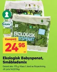 EKO - Ekologisk Babyspenat, Småblads mix