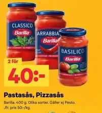 Barilla - Pastasås, Pizzasås