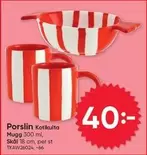 Porslin Kotikulta Muggs 300 ml, Skål 18 cm, per st TK AW26024