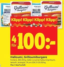 Fontana - Halloumi, GrilloumiBurgare