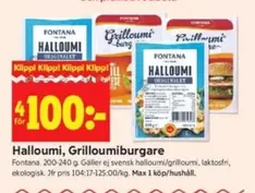 Fontana - Halloumi, GrilloumiBurgare