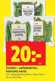 Milda - Socker-, salladsärtor, haricots verts