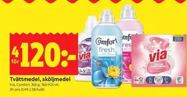 Via - Tvättmedel, sköljmedel