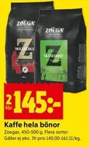 Zoegas - Kaffe hela bönor