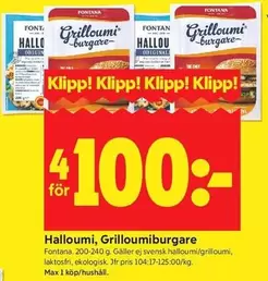 Fontana - Halloumi, Grilloumi Burgare