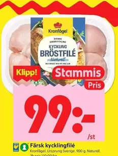 Kronfågel - Kycklingbröstfilé Naturell