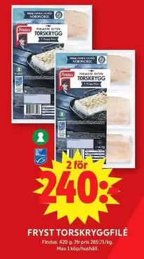 Findus - FRYST TORSKRYGGFILÉ