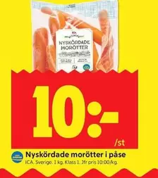 NysköRdade morötter i påse