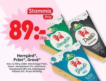 Arla - Herrgård®, Präst, Grevé