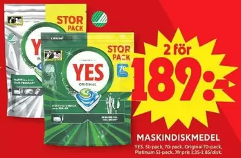 Yes - Maskindiskmedel