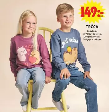 TRÖJA Capybara. Stl 98/104-134/140