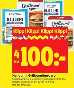 Fontana - Halloumi, GrilloumiBurgare