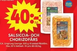 Salsiccia- och Chorizo färs