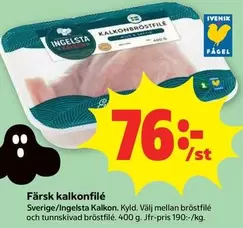 Ingelsta kalkon - Färsk kalkonfilé