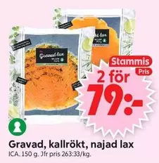 Gravad, kallrökt, najad lax