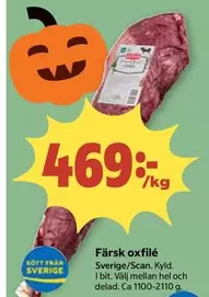 Färsk oxfilé