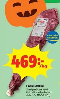 Färsk oxfilé