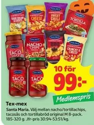 Santa Maria - Nacho/tortillachips, tacosås och tortillabröd