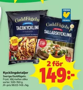 Guldfågeln - Kycklingdetaljer